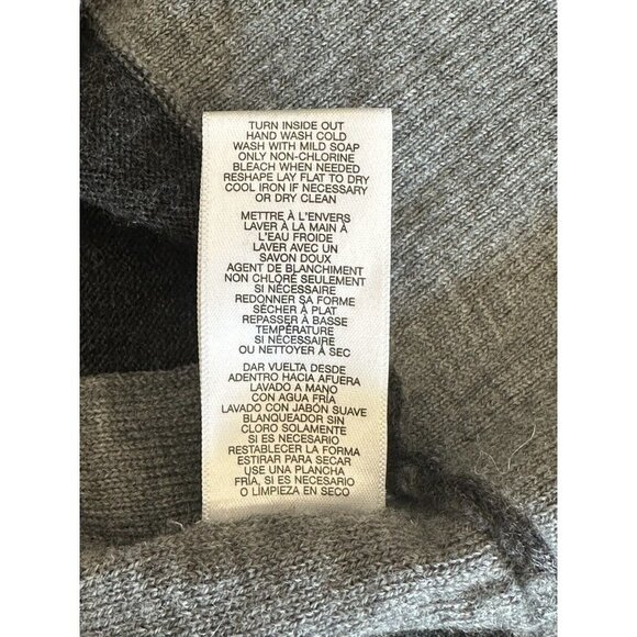 Michael Kors 100% Merino Wool 2-Tone Gray Button Up Long Sleeve Cardigan Sz L - Picture 8 of 9